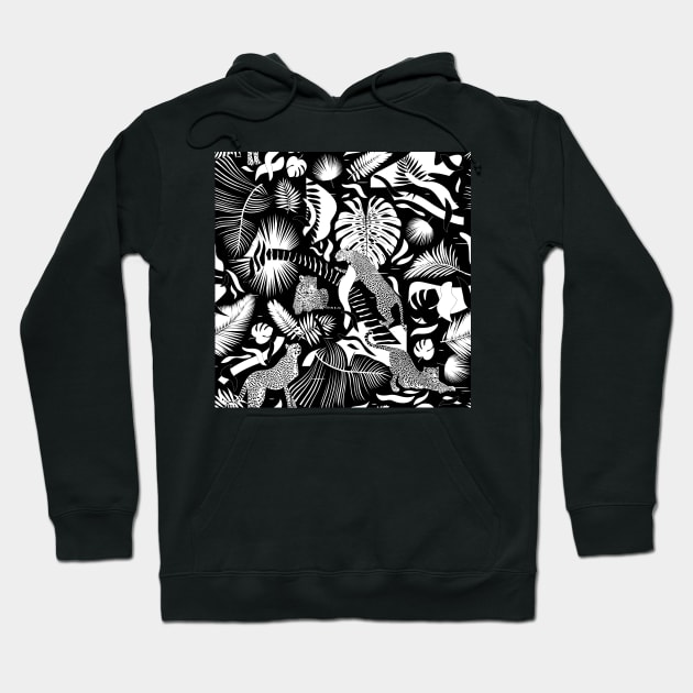 Surreal Wildlife / Black and White Hoodie by matise